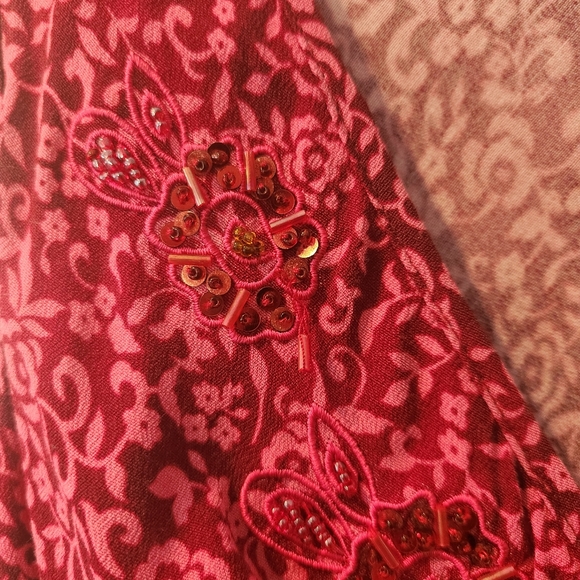 Vintage 90s Rampage Floral Dress Midi Pink - Picture 3 of 6